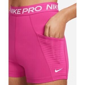 Nike Women's Pro High Waisted Training Shorts Size Small Hot Pink Sport Running